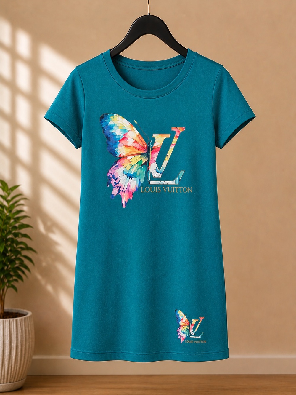 Teal Butterfly Logo Dress